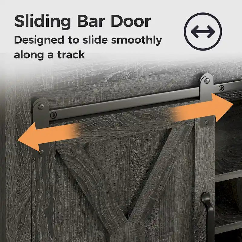 51.96 Inch Bar Cabinet with Wine Rack and Large Storage