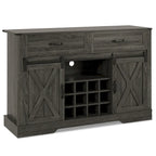 51.96 Inch Bar Cabinet with Wine Rack and Large Storage