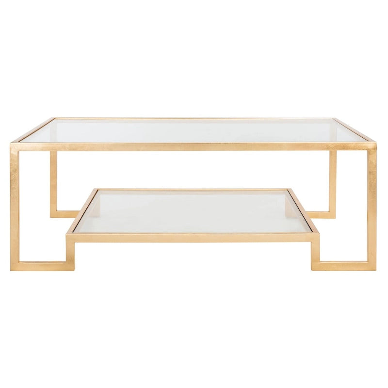 Couture Delila Rectangle Gold Leaf Coffee Table - 51.3 W x 27.5 L x 17.8 H - 51Wx28Dx18H