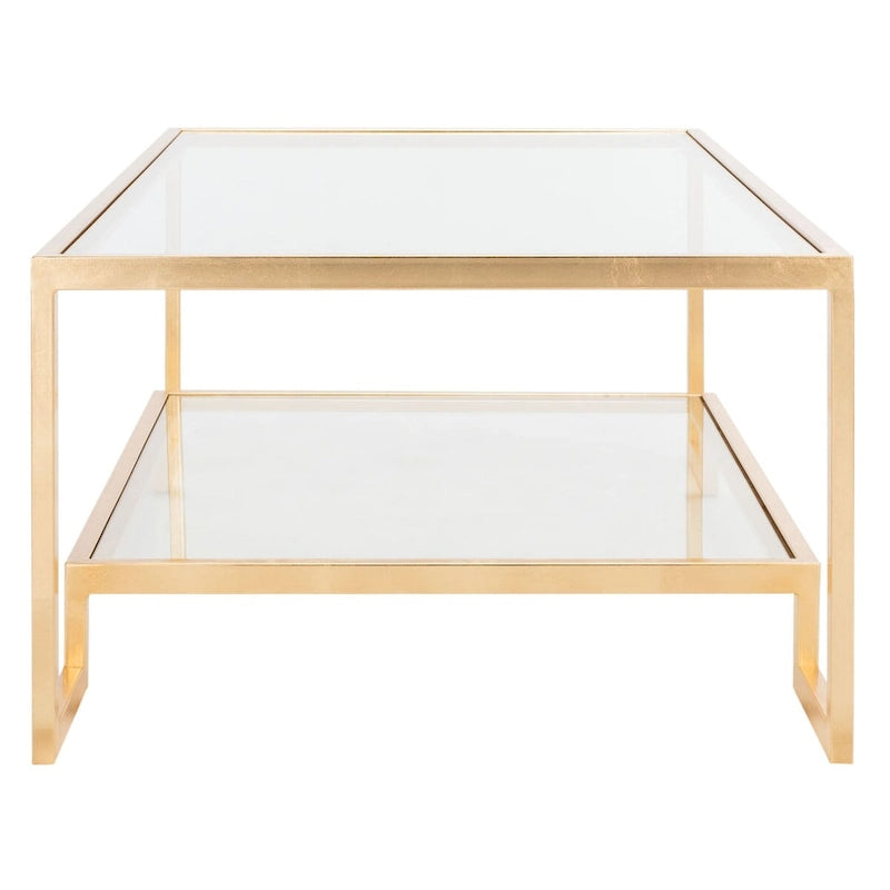 Couture Delila Rectangle Gold Leaf Coffee Table - 51.3 W x 27.5 L x 17.8 H - 51Wx28Dx18H