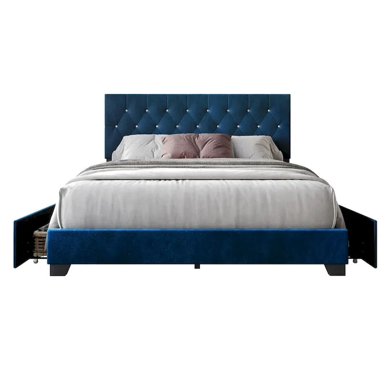 Sheffield Full Tufted Upholstered Storage Platform Bed