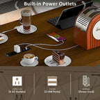 53.5 in. W Farmhouse Rolling Kitchen Island Cart with Drop Leaf and Power Outlet