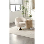 HOMEFUN Velvet 360 Degree Swivel Right Cuddle Barrel Accent Chairs