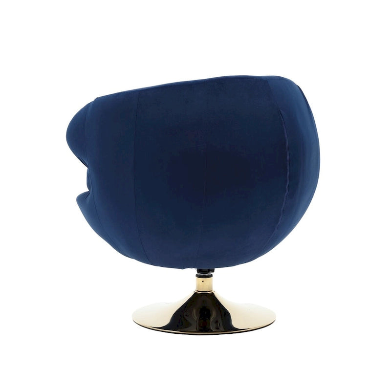 HOMEFUN Velvet 360 Degree Swivel Right Cuddle Barrel Accent Chairs