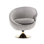 HOMEFUN Velvet 360 Degree Swivel Right Cuddle Barrel Accent Chairs