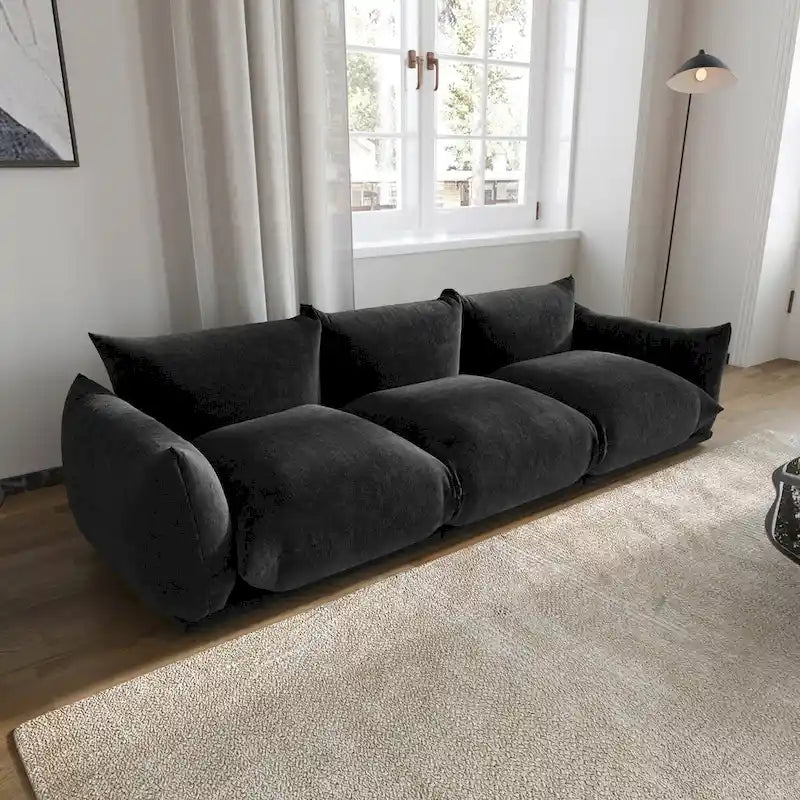Modern Comfy 3 Seater Couch, Chenille Sectional Sofa 3 Seats Modular Couches with Thick Cushion