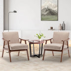 Mid-Century Modern Accent Chair with Solid Wood Frame, Set of 1