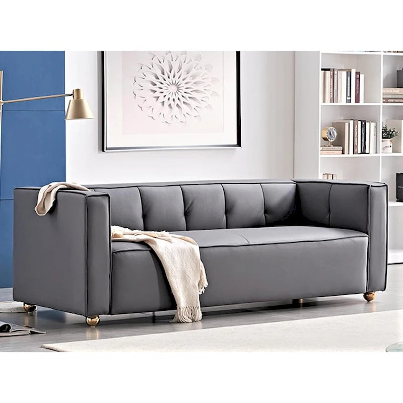 Modern Velvet Track Arm Living Room Sofa
