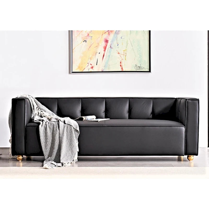 Modern Velvet Track Arm Living Room Sofa