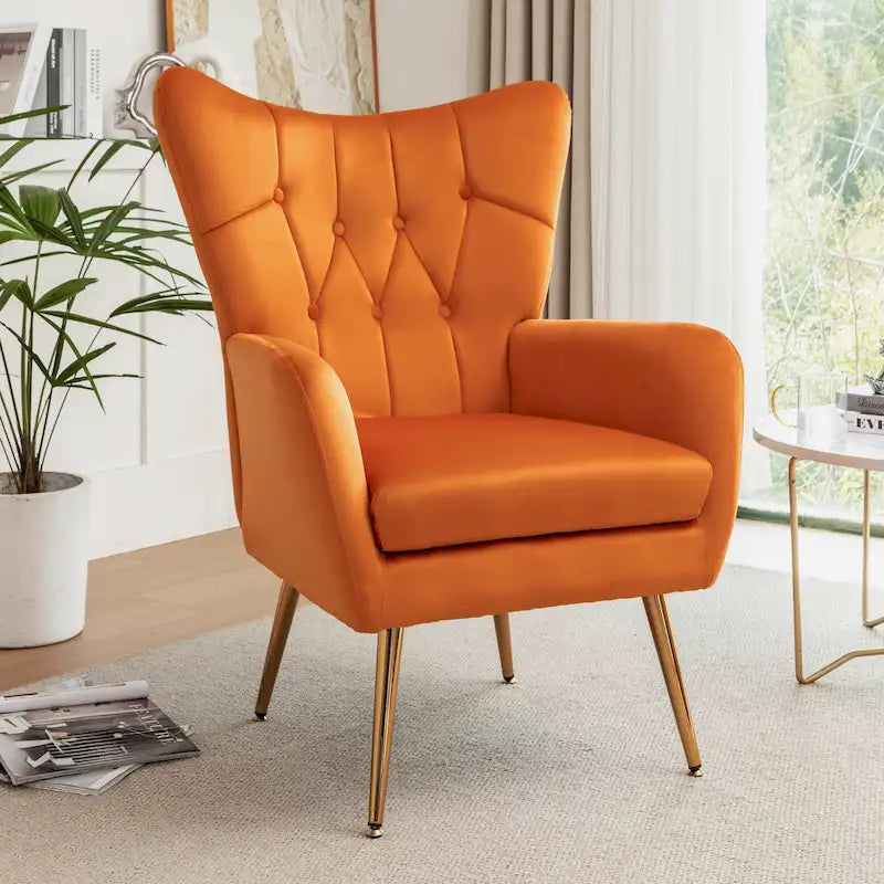 Mid Century Wingback Upholstered Accent Chair