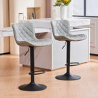 Bar Stools Set of 2 Adjustable Swivel Bar Chairs Modern Counter Stools