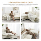 118*55 L-shaped Chenille Cloud Sofa with Double Seat Cushions, 5-seat Upholstered Sleeper Sofa Couch with Chaise Lounge