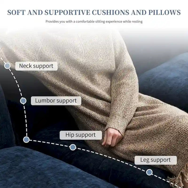 118*55 L-shaped Chenille Cloud Sofa with Double Seat Cushions, 5-seat Upholstered Sleeper Sofa Couch with Chaise Lounge