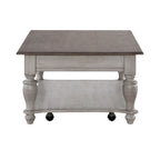 Ocean Isle Antique White & Weathered Pine 3-Piece Cocktail Table Set