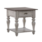 Ocean Isle Antique White & Weathered Pine 3-Piece Cocktail Table Set
