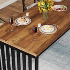 78.74-inch Kitchen Dining Table with Metal Legs