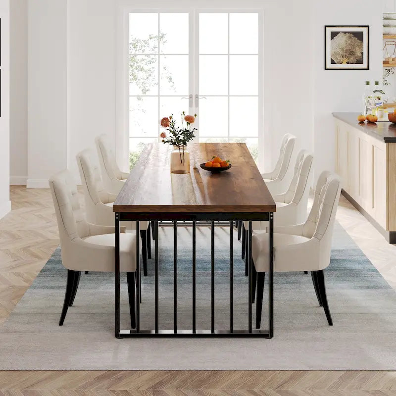 78.74-inch Kitchen Dining Table with Metal Legs