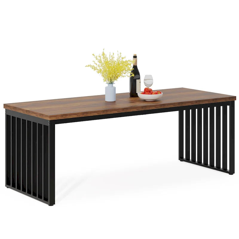 78.74-inch Kitchen Dining Table with Metal Legs
