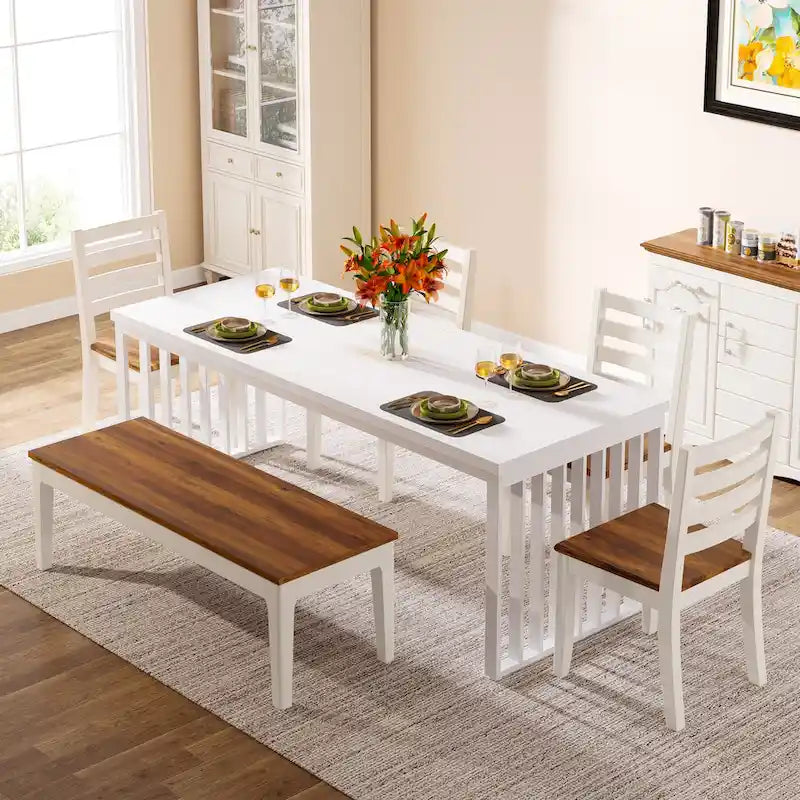 78.74-inch Kitchen Dining Table with Metal Legs