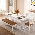 78.74-inch Kitchen Dining Table with Metal Legs