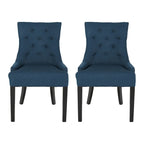Set of 2 Fabric Upholstered Dining Chair with Tapered Legs