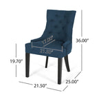 Set of 2 Fabric Upholstered Dining Chair with Tapered Legs