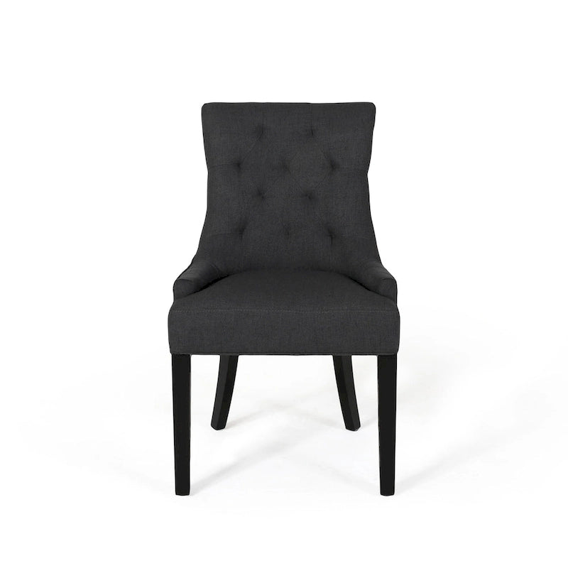 Set of 2 Fabric Upholstered Dining Chair with Tapered Legs