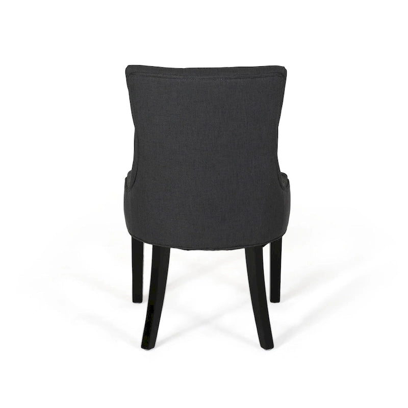 Set of 2 Fabric Upholstered Dining Chair with Tapered Legs