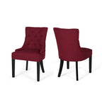 Set of 2 Fabric Upholstered Dining Chair with Tapered Legs