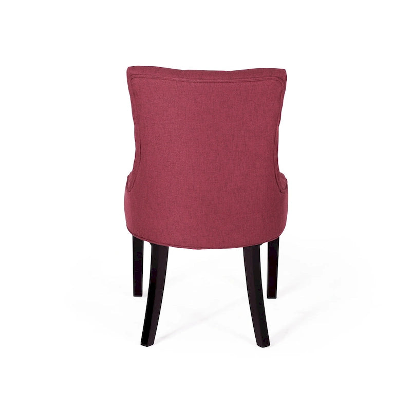Set of 2 Fabric Upholstered Dining Chair with Tapered Legs
