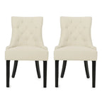Set of 2 Fabric Upholstered Dining Chair with Tapered Legs