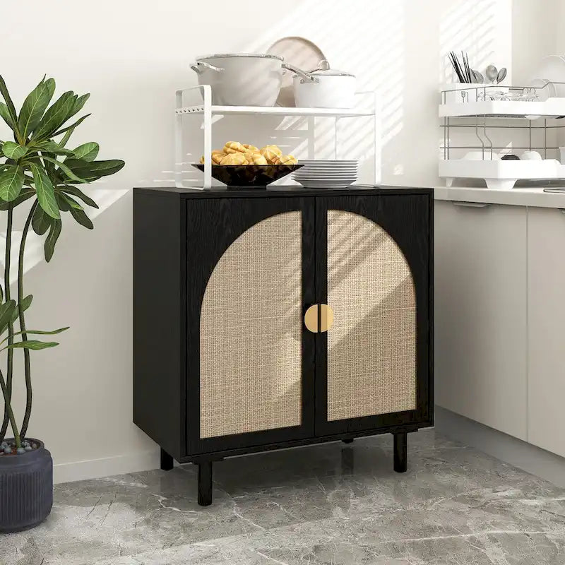 2 Doors Wood Pantry Organizer with Adjustable Laminates, Storage Cabinet for Bedroom, Living Room, Kitchen