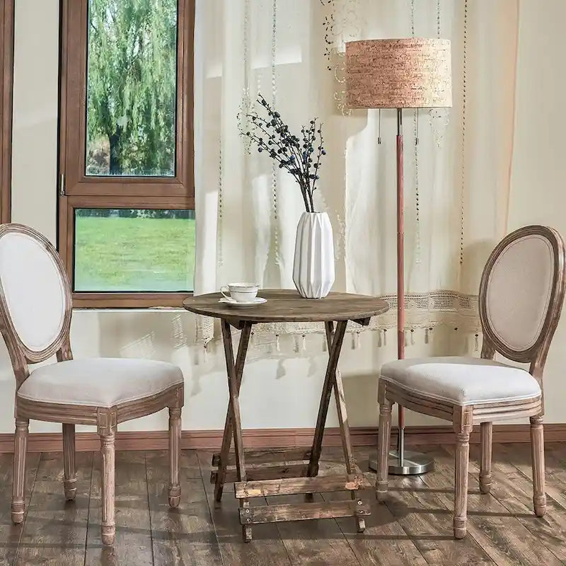 Mieres French Vintage Upholstered Dining Chair, Side Chair(Set of 2) - N/A