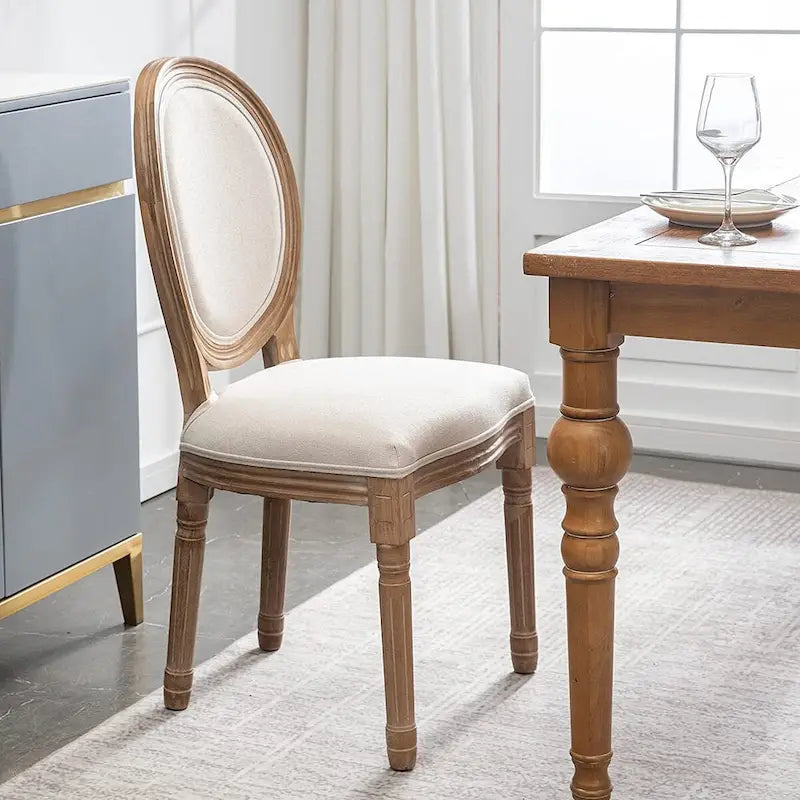 Mieres French Vintage Upholstered Dining Chair, Side Chair(Set of 2) - N/A