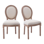 Mieres French Vintage Upholstered Dining Chair, Side Chair(Set of 2) - N/A