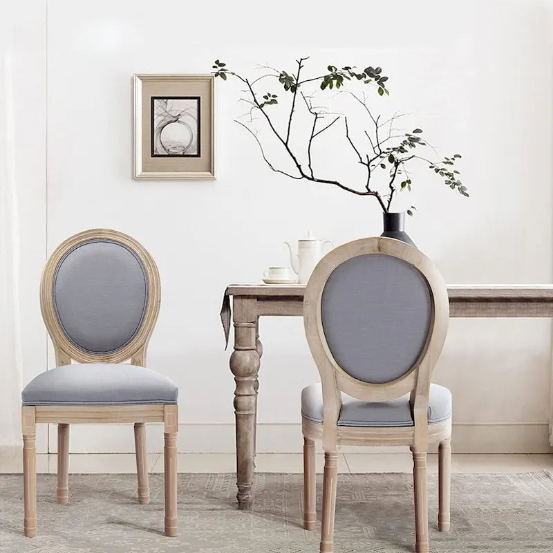 Mieres French Vintage Upholstered Dining Chair, Side Chair(Set of 2) - N/A