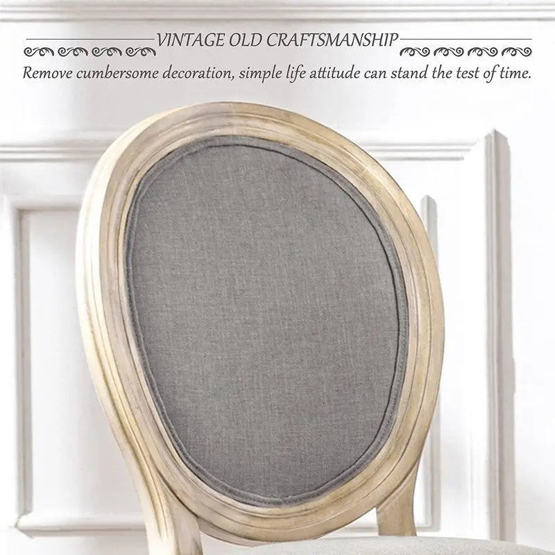 Mieres French Vintage Upholstered Dining Chair, Side Chair(Set of 2) - N/A