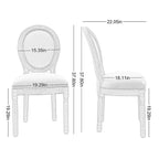 Mieres French Vintage Upholstered Dining Chair, Side Chair(Set of 2) - N/A