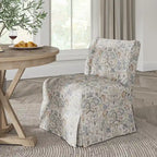 Falk Upholstered Farmhouse Armless Chair with Slipcover and Solid Wood Legs