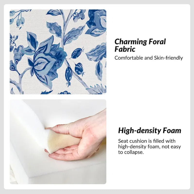 Falk Upholstered Farmhouse Armless Chair with Slipcover and Solid Wood Legs