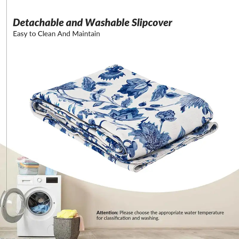 Falk Upholstered Farmhouse Armless Chair with Slipcover and Solid Wood Legs