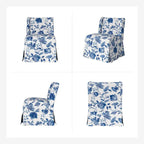 Falk Upholstered Farmhouse Armless Chair with Slipcover and Solid Wood Legs