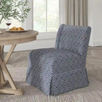 Falk Upholstered Farmhouse Armless Chair with Slipcover and Solid Wood Legs