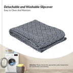 Falk Upholstered Farmhouse Armless Chair with Slipcover and Solid Wood Legs