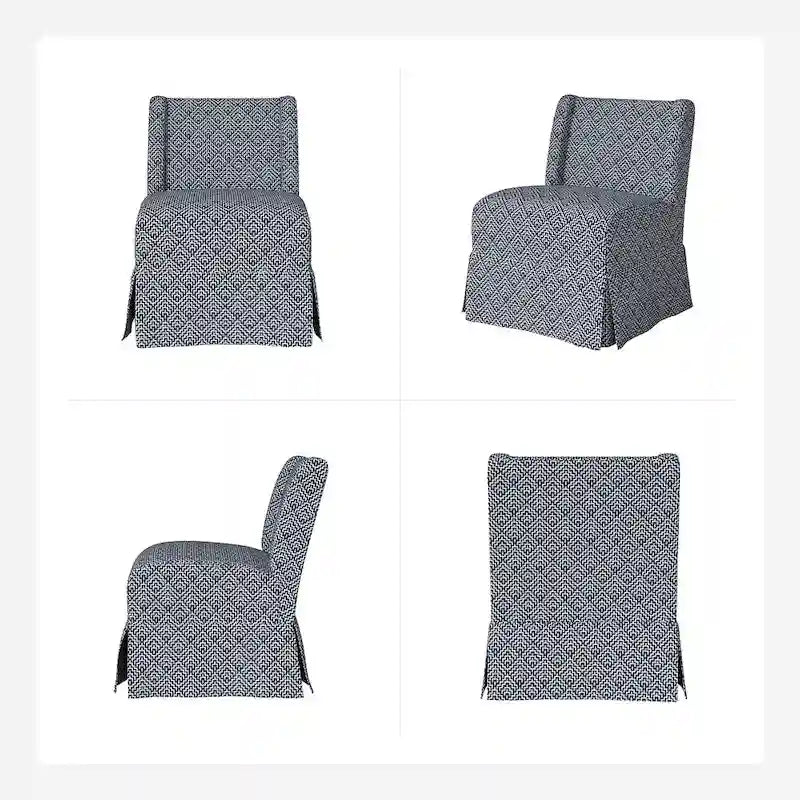 Falk Upholstered Farmhouse Armless Chair with Slipcover and Solid Wood Legs