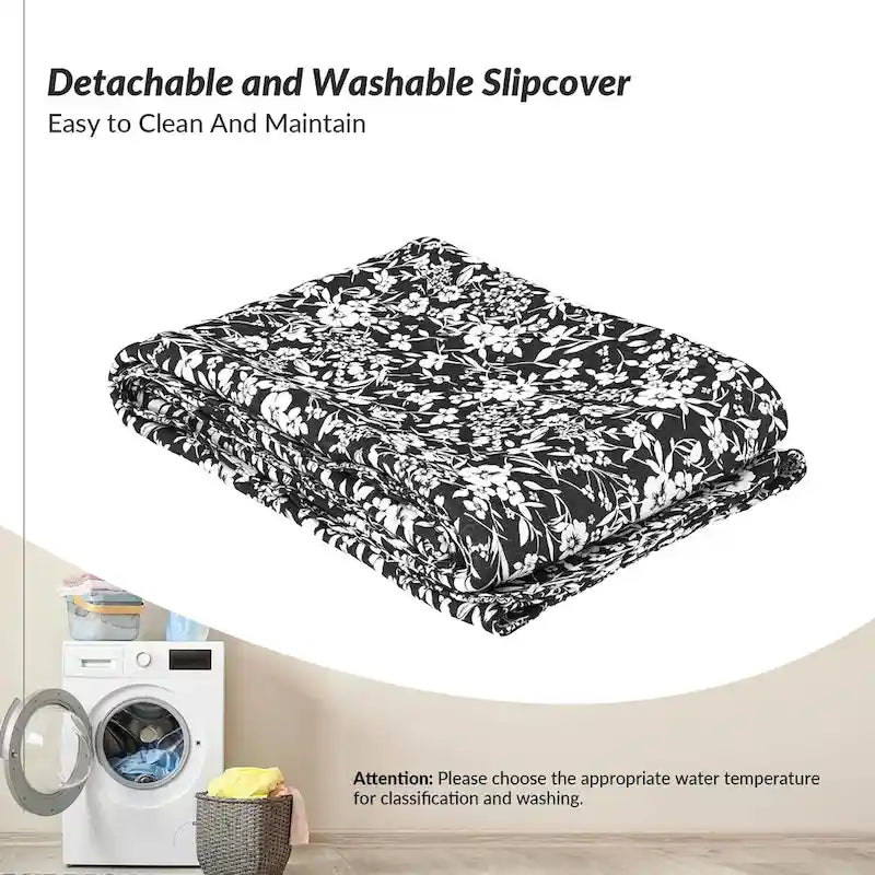 Falk Upholstered Farmhouse Armless Chair with Slipcover and Solid Wood Legs