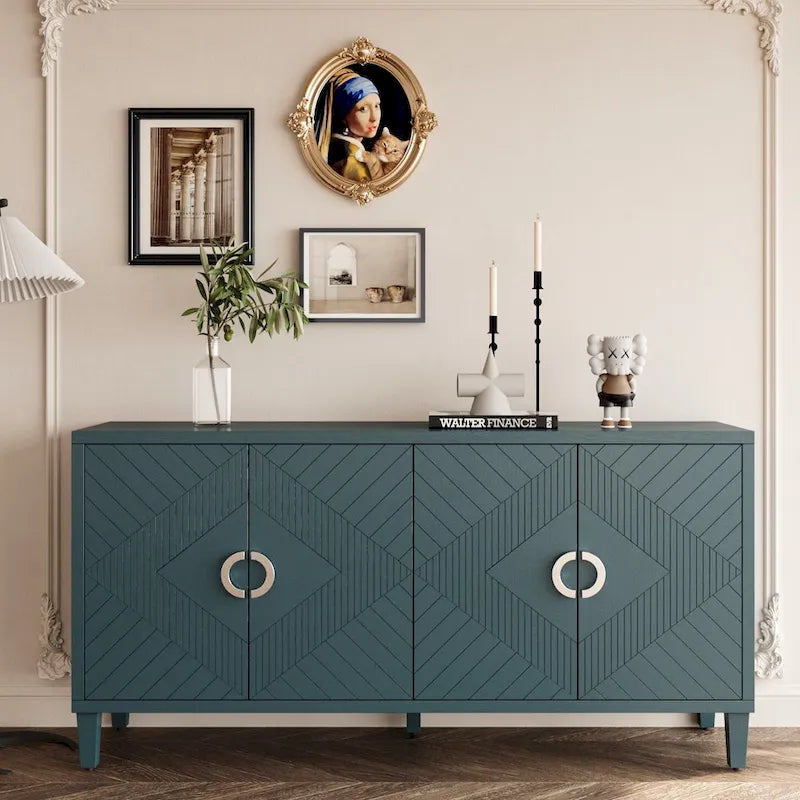 Functional 4 Door Storage Cabinet