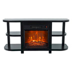 48 Modern Black Electric Fireplace TV Stands Media Console for TVs up to 55