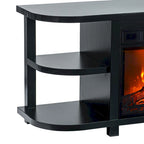 48 Modern Black Electric Fireplace TV Stands Media Console for TVs up to 55