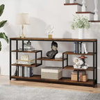 70.87 Console Table Sofa Table with 5-Tier Open Storage Shelves